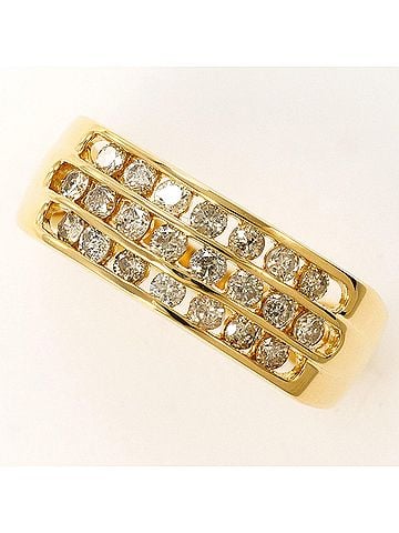 Unbranded 18K (18-karat) Yellow Gold Ring with 0.50ct Diamond, Certificate of Authenticity, Total Weight 3.3g, Jewelry (view 1)