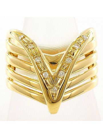 Unbranded 18K (18-karat) Yellow Gold Ring with Diamond (carat mark not specified), Certificate of Authenticity, Total Weight 9.7g, Jewelry (view 1)