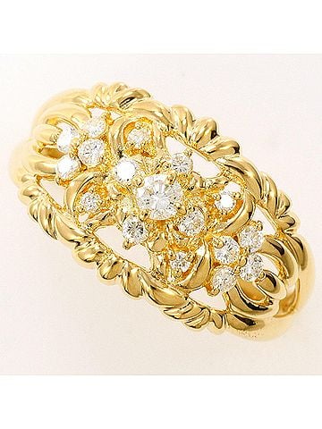 Unbranded 18K (18-karat) Yellow Gold Ring with 0.40ct Diamond, Certificate of Authenticity, Total Weight 5.5g, Jewelry (view 1)