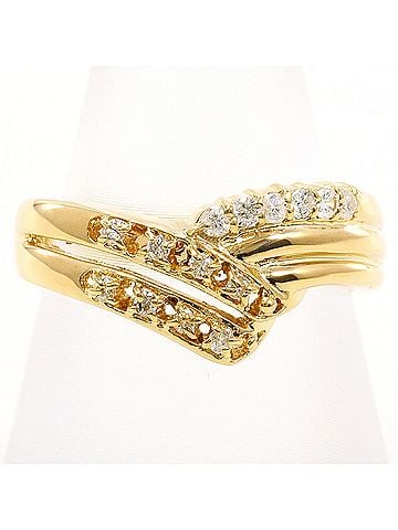 Unbranded 18K (18-karat) Yellow Gold Ring with 0.18ct Diamond, Certificate of Authenticity, Total Weight 3.6g, Jewelry (view 1)