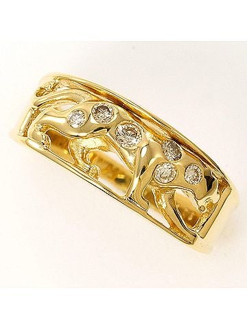 Unbranded 18K (18-karat) Yellow Gold Ring with 0.15ct Diamond, Certificate of Authenticity, Total Weight 4.6g, Jewelry (view 1)