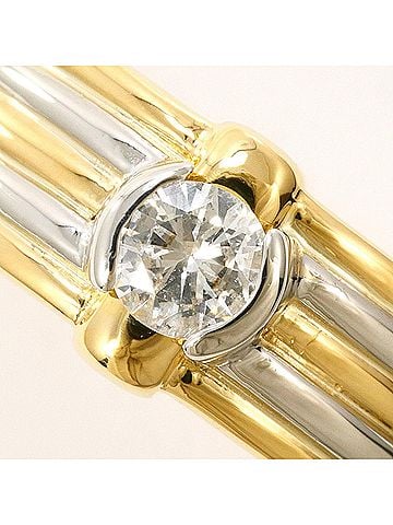 Unbranded PT900 Platinum 18K Yellow Gold Ring with 0.17ct Diamond, Certificate of Authenticity, Total Weight 3.6g, Jewelry (view 2)
