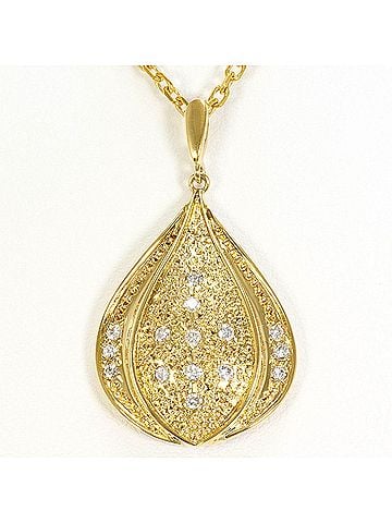 Unbranded 18K (18-karat) Yellow Gold Necklace with 0.22ct Diamond, Certificate of Authenticity, Total Weight 8.4g, 40cm Length, Jewelry (view 1)