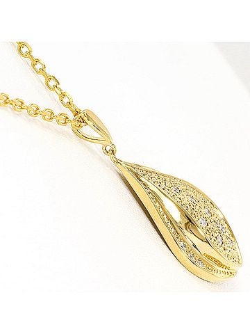 Unbranded 18K (18-karat) Yellow Gold Necklace with 0.22ct Diamond, Certificate of Authenticity, Total Weight 8.4g, 40cm Length, Jewelry (view 2)