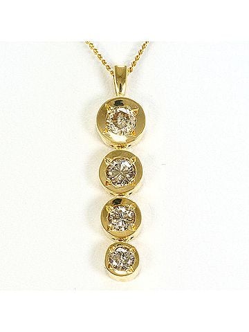 Unbranded 18K (18-karat) Yellow Gold Necklace with 0.5ct Diamond, Certificate of Authenticity, Total Weight 2.6g, 40cm Length, Jewelry (view 1)