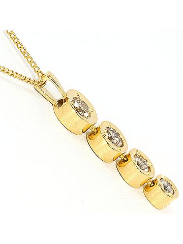 Unbranded 18K (18-karat) Yellow Gold Necklace with 0.5ct Diamond, Certificate of Authenticity, Total Weight 2.6g, 40cm Length, Jewelry (view 2)