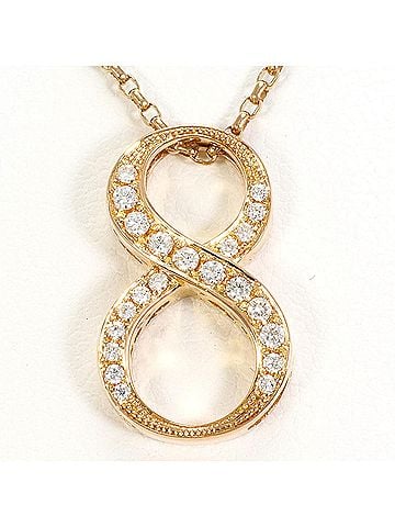 Unbranded 18K (18-karat gold) Pink Gold Necklace with 0.15ct Diamond, Certificate of Authenticity, Total Weight 4.5g, 40cm Length, Jewelry (view 1)