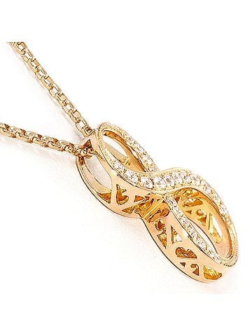 Unbranded 18K (18-karat gold) Pink Gold Necklace with 0.15ct Diamond, Certificate of Authenticity, Total Weight 4.5g, 40cm Length, Jewelry (view 2)