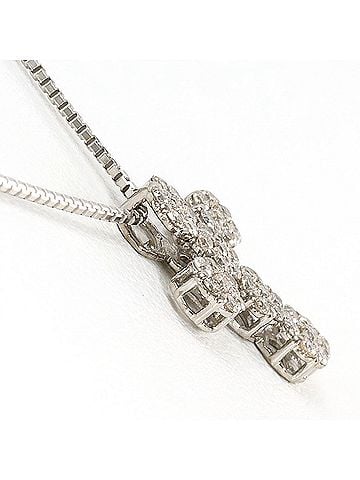 Unbranded 18K (18-karat white gold) necklace with 0.30ct diamond, includes appraisal certificate, total weight 3.9g, 84cm length. Jewelry. (view 2)