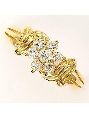Unbranded 18K (18-karat) Yellow Gold Ring with 0.34ct Diamond, Certificate of Authenticity, Total Weight 3.4g, Jewelry (view 1)