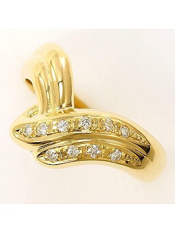 Unbranded 18K (18-karat) Yellow Gold Ring with Diamond (carat mark not specified), Certificate of Authenticity, Total Weight 3.9g, Jewelry (view 1)