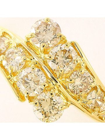 Unbranded 18K (18-karat) Yellow Gold Ring with Brown Diamond 1.05ct, Certificate of Authenticity, Total Weight 3.4g, Jewelry (view 2)