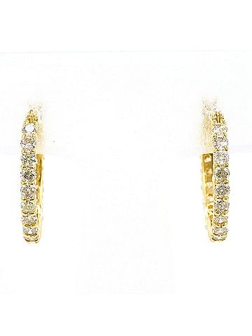 Unbranded 18K (18-karat) Yellow Gold (YG) Earrings with 0.50ct Diamonds, Certificate of Authenticity, Total Weight 2.1g, Jewelry (view 1)