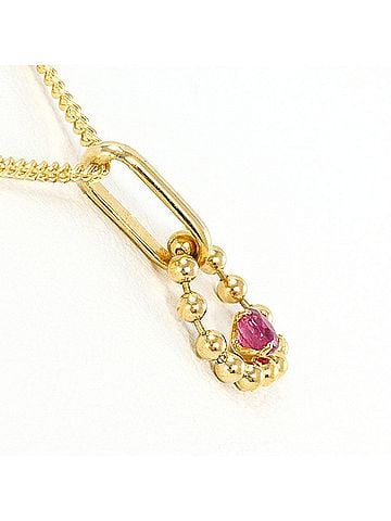 Unbranded 18K (18-karat) Yellow Gold Necklace with Ruby, Total Weight 1.6g, 45cm, Jewelry (view 2)