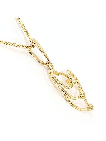 Unbranded 18K (18-karat) Yellow Gold Necklace with Diamond (carat weight not stamped), Total Weight 2.6g, 52cm, Jewelry (view 2)