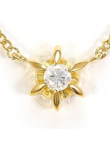 Unbranded 18K (18-karat) Yellow Gold Necklace with 0.10ct Diamond, Total Weight 2.2g, 41cm, Jewelry (view 1)