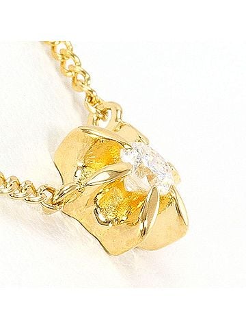 Unbranded 18K (18-karat) Yellow Gold Necklace with 0.10ct Diamond, Total Weight 2.2g, 41cm, Jewelry (view 2)