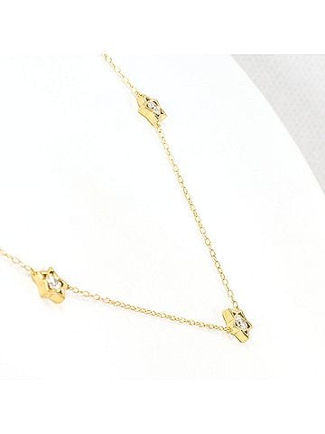 Unbranded 18K (18-karat) Yellow Gold Necklace with Diamond (carat weight not stamped), Total Weight 2.1g, 47cm, Jewelry (view 2)