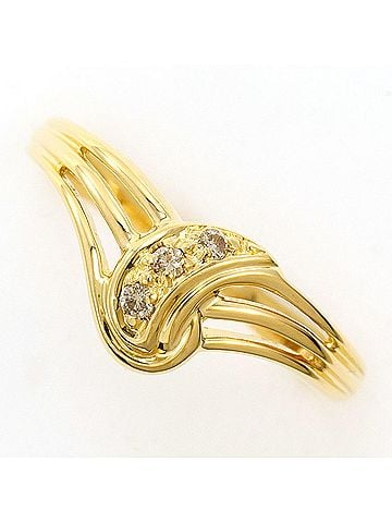 Unbranded 18K (18-karat) Yellow Gold Ring with Diamond (carat weight not stamped), Total Weight 2.4g, Jewelry (view 1)