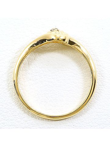 Unbranded 18K (18-karat) Yellow Gold Ring with Diamond (carat weight not stamped), Total Weight 2.4g, Jewelry (view 2)