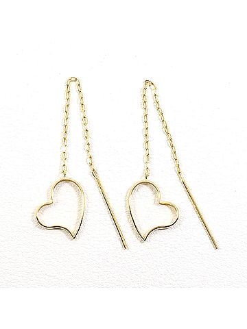 Unbranded 18K (18-karat) Yellow Gold Earrings, Total Weight 0.7g, Jewelry (view 1)