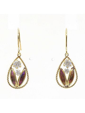 Unbranded 18K (18-karat) Yellow Gold (YG) Earrings with Zirconia, Total Weight 0.7g, Jewelry (view 1)