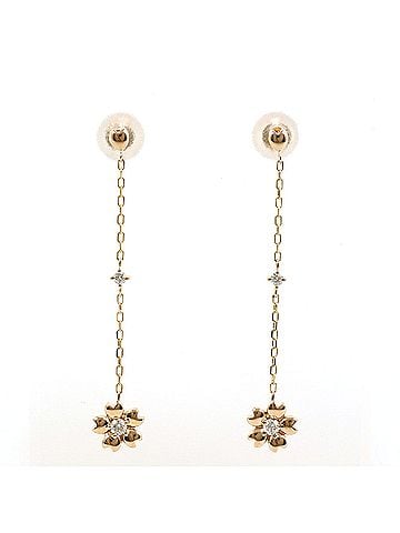 Unbranded 18K (18-karat gold) Pink Gold Earrings with Diamonds (carat weight not stamped), Total Weight 1.1g, Jewelry (view 1)