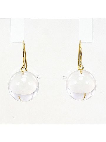 Unbranded 18K (18-karat) Yellow Gold (YG) Earrings with Quartz Stones, Total Weight 2.9g, Jewelry (view 1)