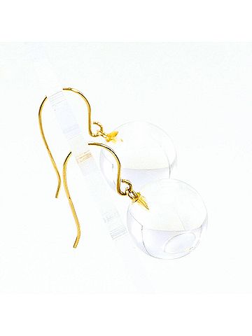 Unbranded 18K (18-karat) Yellow Gold (YG) Earrings with Quartz Stones, Total Weight 2.9g, Jewelry (view 2)