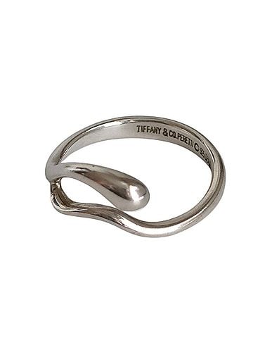 Tiffany & Co. TIFFANY&Co. Tiffany 925 Teardrop Wave Ring, Silver, Women's Ring (view 1)