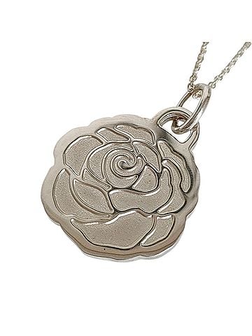Tiffany & Co. TIFFANY&Co. Tiffany 925 GO WOMEN 2017 Rose Flower Motif Chain Pendant Necklace, Silver, Women's Accessory (view 1)