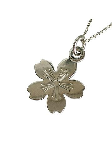 Tiffany & Co. TIFFANY&Co. Tiffany 925 GO WOMEN 2015 Cherry Blossom Motif Chain Necklace, Silver, with Box, Women's (view 1)