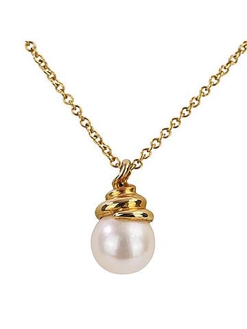 Tiffany & Co. Tiffany & Co. 750 18K Yellow Gold Akoya Pearl Necklace Pendant for Women (view 1)