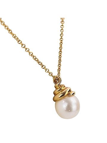 Tiffany & Co. Tiffany & Co. 750 18K Yellow Gold Akoya Pearl Necklace Pendant for Women (view 2)