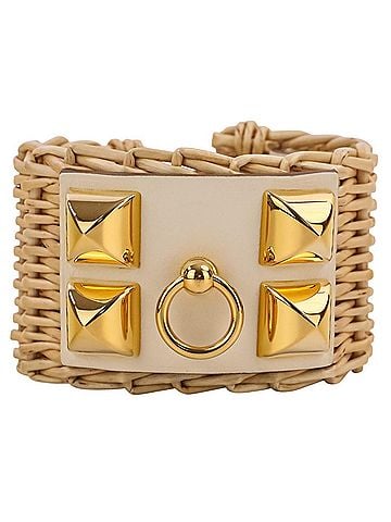 Hermès Hermes Collier de Chien Medor Picnic Bangle Bracelet, Z stamp, Beige Gold Color, Women's (view 2)
