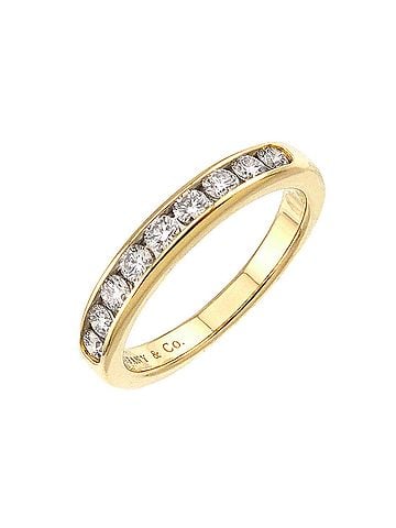 Tiffany & Co. Tiffany & Co. Ring, 3mm wide, half-diamond, 18K YG (Yellow Gold 750) (view 1)