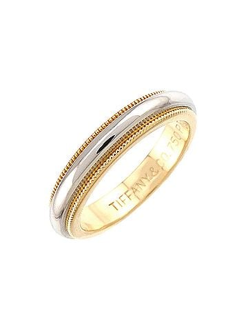 Tiffany & Co. Tiffany & Co. Milgrain Band Ring, 3.4mm wide, Platinum (Pt) and 18K Yellow Gold (750), Together. (view 1)