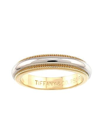 Tiffany & Co. Tiffany & Co. Milgrain Band Ring, 3.4mm wide, Platinum (Pt) and 18K Yellow Gold (750), Together. (view 2)