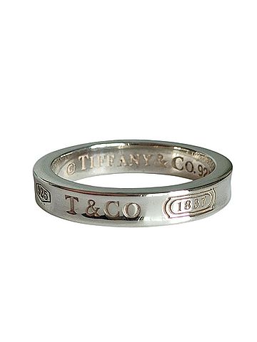 Tiffany & Co. TIFFANY&Co. Tiffany 1837 925 Narrow Ring, Silver, Women's with Box. (view 1)
