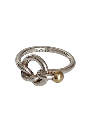 Tiffany & Co. TIFFANY&Co. Tiffany & Co. 750 925 Love Knot Ring, Silver Gold, Women's Jewelry (view 2)