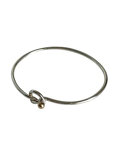 Tiffany & Co. Tiffany & Co. 750 925 Combination Love Knot Bangle Accessory, Silver Gold, with Box, Women's (view 2)