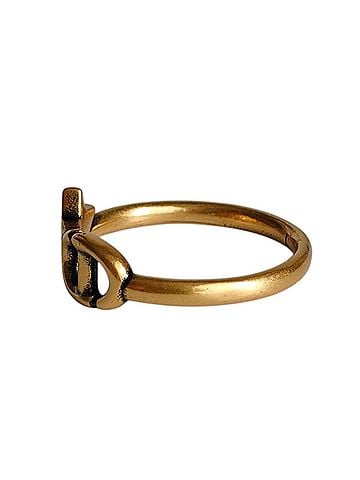 Christian Dior Christian Dior DIOR Lucky Charm Star Sterling Silver Ring, Gold Color, Women's, Size L (equivalent to), with Box. (view 2)