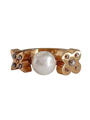 Louis Vuitton LOUIS VUITTON Charmy Pearl Ring, Gold Color, Women's M75482 M 1 (view 1)