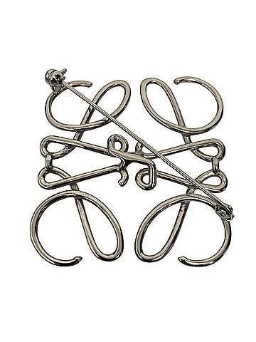 Loewe LOEWE Anagram Brooch, Silver Color, Women's (view 2)