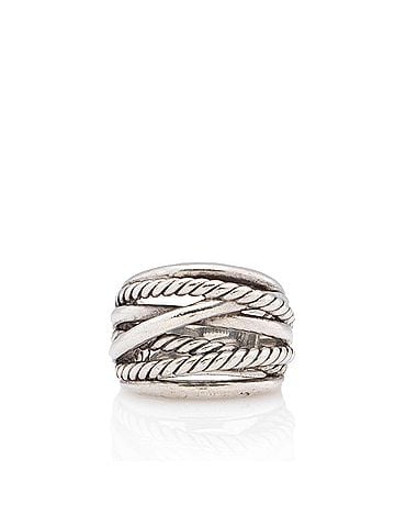 David Yurman David Yurman Sterling Silver Crossover Wide Ring - Size 7 (view 1)