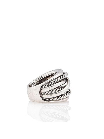 David Yurman David Yurman Sterling Silver Crossover Wide Ring - Size 7 (view 2)