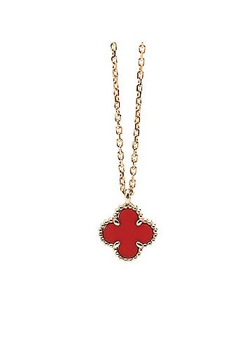 Van Cleef & Arpels Van Cleef & Arpels Sweet Alhambra Pendant Necklace, Gold Red, 18KPG Pink Gold, Carnelian, Women's. (view 1)
