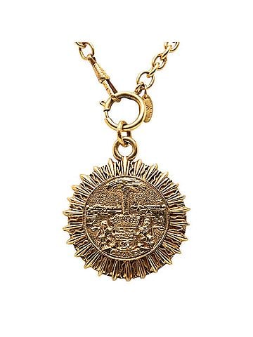 Chanel Chanel Coco Mark Coin Motif Chain Pendant Necklace, Gold Plated, Women's. (view 1)
