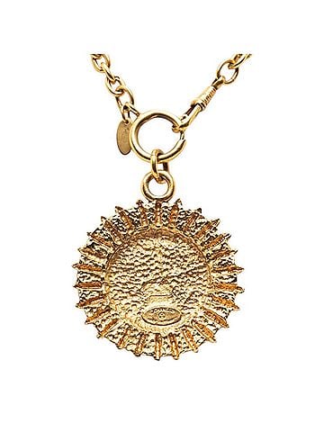 Chanel Chanel Coco Mark Coin Motif Chain Pendant Necklace, Gold Plated, Women's. (view 2)