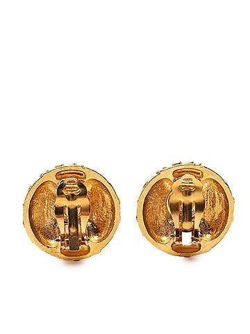 Chanel Chanel Coco Mark Round Earrings, Gold Plated, Women's CHANEL (view 2)